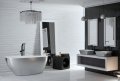 Besco Goya XS Glam srebrna 142x62cm wanna wolnostojąca konglomeratowa + odpływ klik-klak #WMD-140-GS