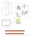 Radaway Idea Gold Kdj kabina 140x100cm prawa złoty połysk/szkło przejrzyste 387044-09-01R/387052-09-01L
