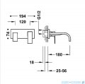 Tres CUADRO Bateria umywalkowa podtynkowa czarny mat 00630011NM