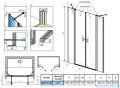 Radaway Nes 8 Black Dwd II drzwi wnękowe 180cm W1 czarny mat/szkło przejrzyste 10081030-54-01/10080177-54-01