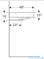 Geberit iCon Umywalka ścienna bez otworu na baterię z przelewem 90x48,5 cm 124093000