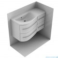 Oristo Opal szafka podumywalkowa wisząca lewa 90x50x44cm biały połysk OR30-SD4S-90-1-L