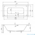 Besco Quadro 180x80cm wanna prostokątna + obudowa + syfon #WAQ-180-PK/#OAQ-180-PK/19975