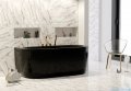 Besco Volya / Vista black wanna 170x75cm wolnostojąca przyścienna czarna z syfonem #WKV-170-WSCZARNA