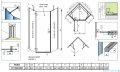 Radaway Essenza Black Ptj kabina pięciokątna 90x80cm lewa szkło przejrzyste 1385010-54-01L/1385053-01-01