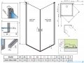 Radaway Nes Kdd I Brushed GunMetal kabina 80x100cm szczotkowany grafit 10021080-92-01L/10021100-92-01R