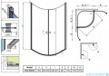 Radaway Eos PDD kabina prysznicowa 90x90 szkło przejrzyste + brodzik Delos A + syfon 37603-01-01N