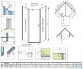 Radaway Nes Gold Ptj kabina pięciokątna 100x100cm lewa złoty połysk 10052000-09-01L/10052100-09-01