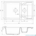 Deante Andante zlewozmywak 1,5-komorowy z krótkim ociekaczem 78x49 cm Szary metalik ZQN S513