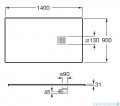 Roca Terran 140x90cm brodzik prostokątny konglomeratowy cafe AP10157838401660