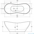 Besco Viya Glam srebrna 170x72cm wanna wolnostojąca + odpływ klik-klak #WMD-170-VS
