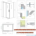 Radaway Idea Kdj Brushed Nickel kabina 150x110cm lewa szczotkowany nikiel 387045-91-01L/387053-91-01R