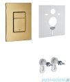 Omnires Grohe Rapid stelaż podtynkowy do WC zestaw 4w1 przycisk złoty szczotkowany RAPIDSETGLB