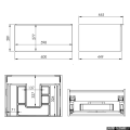 Elita Look szafka z umywalką 60x28x45cm biały połysk 167075/145830