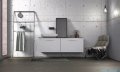 Oristo Skagen szafka z umywalką wisząca 119x50x45 piaskowy mat OR49-SD1S-120-10/UME-BD-120-91-D