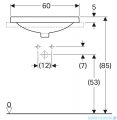 Geberit VariForm Umywalka owalna z półką z otworem na baterię 60x48cm szkliwiony spód KeraTect 500.725.00.2