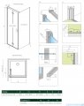Radaway Nes KDJ B kabina 90x100 lewa przejrzyste rysunek techniczny
