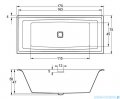 Riho Still Square wanna prostokąta 170x75cm z hydromasażem FLOW lewa B100019005