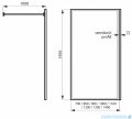Massi Fix Gold 110x195 cm kabina Walk In przejrzyste MSKP-FA1021-110-G