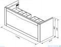 Oristo Skagen szafka z umywalką wisząca 119x50x45 piaskowy mat OR49-SD1S-120-10/UME-BD-120-91-D