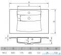 Vayer Citizen Norma 161x50 umywalka blatowa rysunek techniczny