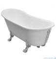 Besco Olaya Glam srebrna 160x68cm wanna owalna Retro + nogi złote #WAO-160-GSG