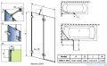 Radaway Essenza Pro Brushed Copper Pnd II parawan nawannowy 120cm lewy szczotkowana miedź 10102120-93-01L