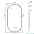 Excellent Corido lustro wiszące LED owalne 100x50 cm mata grzewcza złoto szczotkowane DOEX.CO100.050.GB