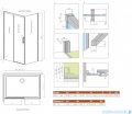 Radaway Idea Black 8 Kdj kabina 140x70cm lewa czarny mat/szkło przejrzyste 10340720-54-01L/10350653-01-01/10360070-01-01R
