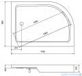 Piramida Saturn Brodzik 120x90cm asymetryczny ze zintegrowaną obudową prawy #BAS-120-NP