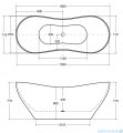 Besco Viya 160x70cm wanna wolnostojąca + syfon klik-klak czarny czyszczony od góry #WMD-160-VKB