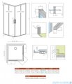 Radaway Idea Kdd Brushed Copper kabina 120x100cm szczotkowana miedź 387064-93-01L/387062-93-01R