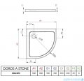 Radaway Doros A Stone brodzik półokrągły 90x90 kaszmirowy SDRA9090-01-84S