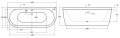 Besco Vista Black&White wanna 140x75cm wolnostojąca przyścienna biało-czarna z syfonem #WKV-140-WS-BI/CZ
