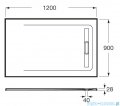 Roca Aquos 120x90cm brodzik prostokątny kompozytowy perłowy AP6014B038401630