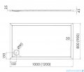Schedpol Caspar New brodzik prostokątny + syfon 100x80cm Black Stone 3.2336/C/ST