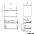 Elita Look szafka z umywalką 80x63x45cm czarny mat 168106/145840
