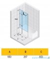Riho Scandic NXT X109V parawan nawannowy lewy chrom 95x150cm G001155120