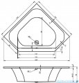 Riho Austin wanna symetryczna 145x145cm nóżki+syfon B005001005/207095/19977