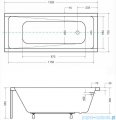 Besco Modern 130x70cm wanna prostokątna + obudowa CZARNY mat + syfon CZARNY #WAM-130-MO/#OAP-130UNIC/19975