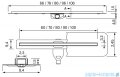 New Trendy Visio Slim odpływ liniowy z rusztem polerowanym w kolorze chromu 80x3,2 cm OL-0068
