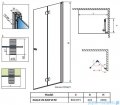 Radaway Nes 8 Black KDD B kabina walk in 90cm prawa czarny mat/szkło przejrzyste 10074090-54-01R