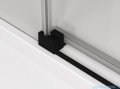 SanSwiss Cadura Black Line drzwi przesuwne 110cm jednoskrzydłowe lewe z polem stałym profile czarny mat CAS2G1100607