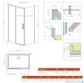 Radaway Idea Black Kdj kabina 110x80cm lewa czarny mat/szkło przejrzyste 387041-54-01L/387051-54-01R