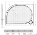 Vayer Citizen Virgo 120x90cm brodzik asymetryczny prawy 