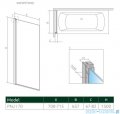 Radaway Nes Pnj Brushed Gold parawan nawannowy 70cm lewy szczotkowane złoto 10011070-99-01L