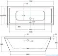 Besco Vera wanna czarna 170x75cm wolnostojąca z przelewem #WKV-170-WO-CZ