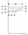 Geberit Acanto Umywalka podwójna ścienna z otworem na baterie 120x48 cm 500.627.01.2