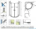 Radaway Fuenta Pdd kabina 80x90cm chrom połysk szkło przejrzyste 1384002-01-01L/1384001-01-01R
