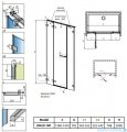 Radaway Arta Dwjs drzwi wnękowe 140cm lewe szkło przejrzyste 386456-03-01L+1386122-03-01L